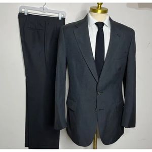 Vtg POLO UNIVERSITY CLUB Ralph Lauren Sz 44R SlimFit Gray Suit Blazer 35"Wx33'L